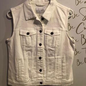 White denim vest